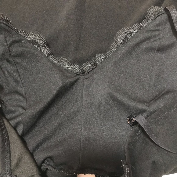 Iris Women's Large Black Spaghetti Strap Lace Trim Dress - Picture 12 of 12